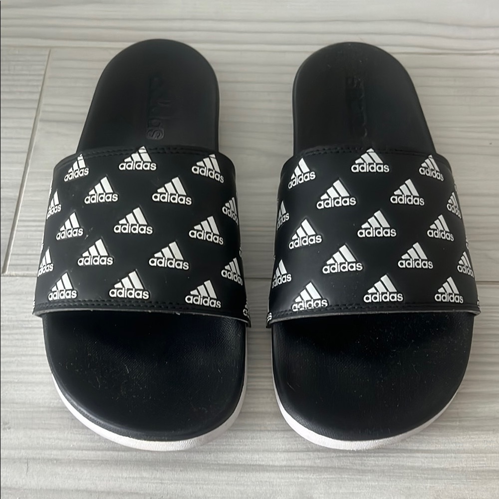 Adidas Black and White Logo Slides